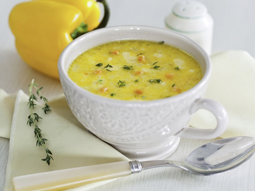 Рецепт: Сырный суп со сладким перцем в мультиварке